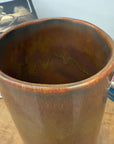 Cylinder Shaped Pistachio Green Ceramic Vase with Brown Top - FEA Home