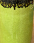 Cylinder Shaped Pistachio Green Ceramic Vase with Brown Top - FEA Home