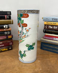 Cylindrical Ceramic White Vase with Deer Design - FEA Home