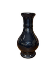 Dark Black Gloss Ceramic Vase with Baluster Silhouette - FEA Home