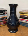 Dark Black Gloss Ceramic Vase with Baluster Silhouette - FEA Home