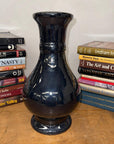 Dark Black Gloss Ceramic Vase with Baluster Silhouette - FEA Home