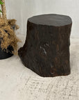 Dark Brown Free-Form Reclaimed Tree Trunk Side Pedestal - FEA Home