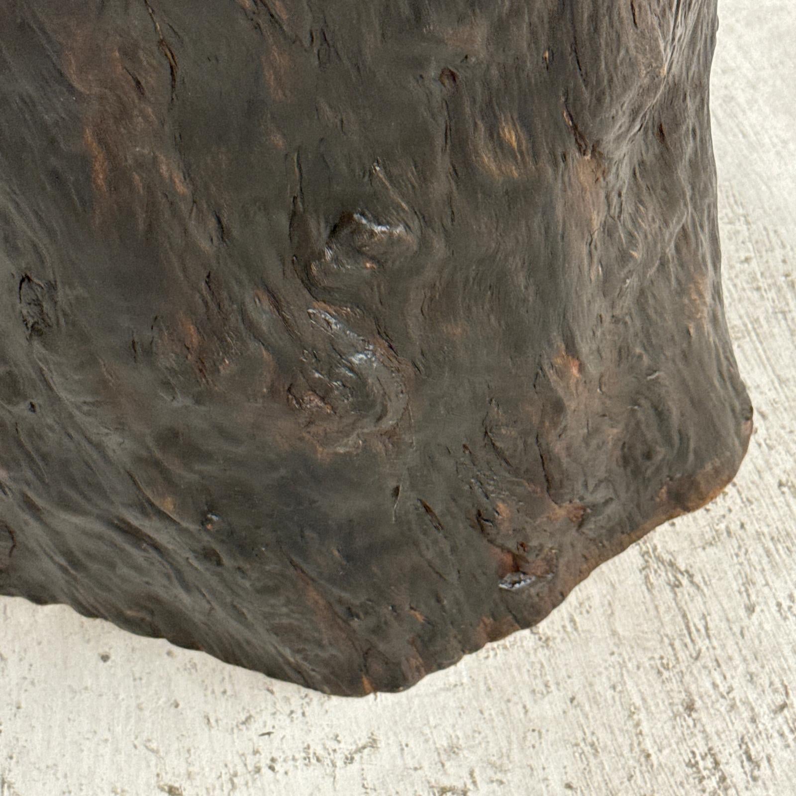 Dark Brown Free-Form Reclaimed Tree Trunk Side Pedestal - FEA Home