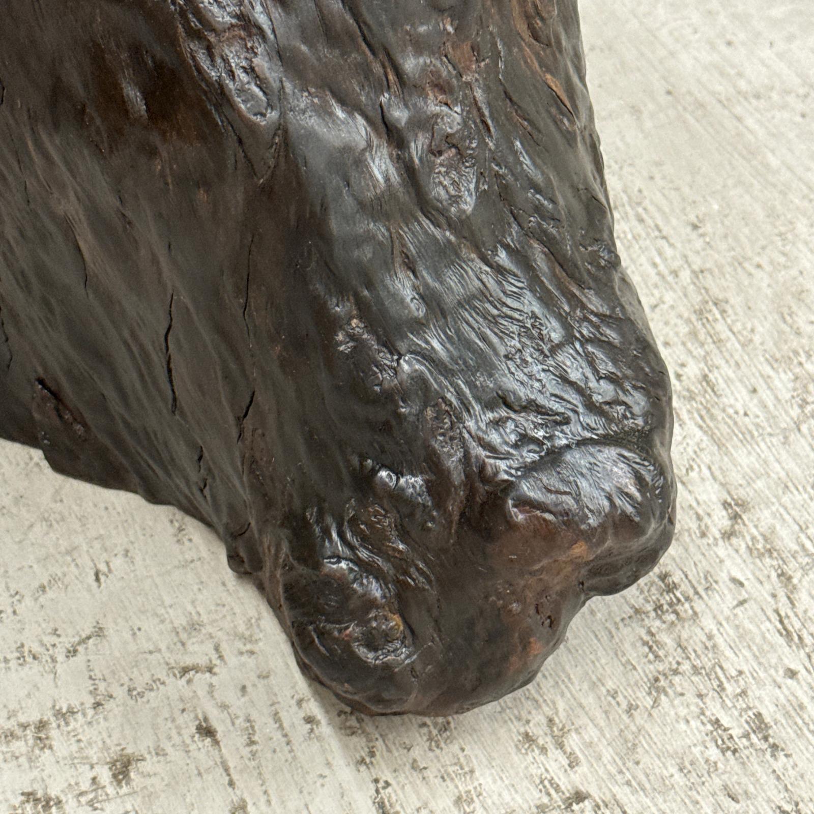 Dark Brown Free-Form Reclaimed Tree Trunk Side Pedestal - FEA Home