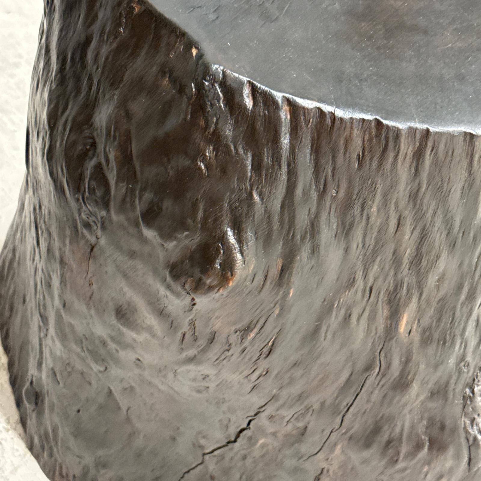 Dark Brown Free-Form Reclaimed Tree Trunk Side Pedestal - FEA Home