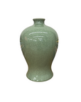 Dark Green Crackle Ceramic Vase with Round Body, SKU , image 1