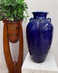 Deep Blue Glazed Ceramic Storage Jar with Small Loop Handles, SKU , image 5