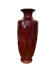 Deep Red Glazed Ceramic Vase with Tall Flared Form, SKU , image 1