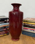 Deep Red Glazed Ceramic Vase with Tall Flared Form, SKU , image 4