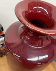 Deep Red Glazed Ceramic Vase with Tall Flared Form, SKU , image 6