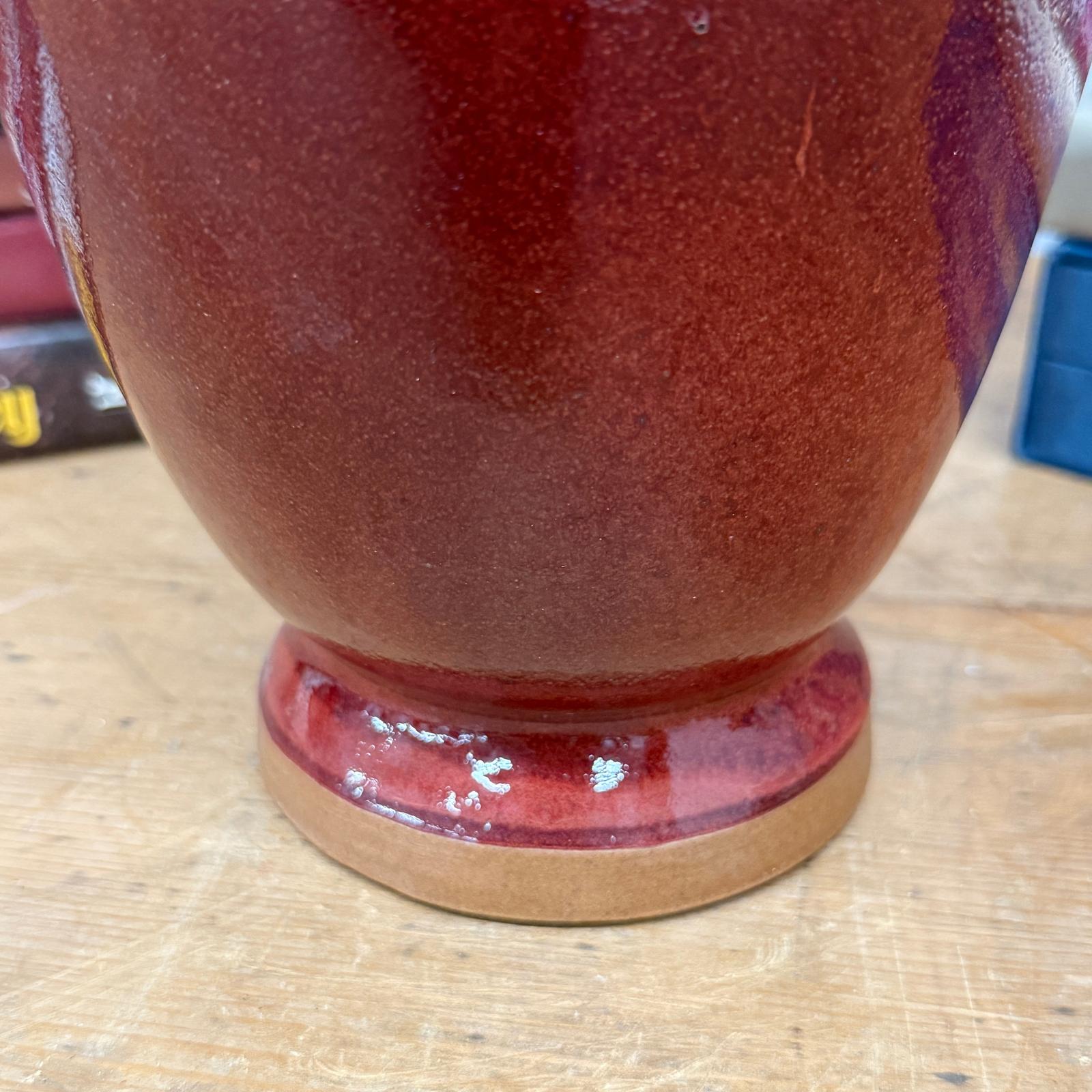 Deep Red Glazed Ceramic Vase with Tall Flared Form, SKU , image 9
