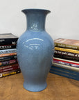 Elegant Blue Ceramic Vase with Intricate Crackle Design, SKU , image 3