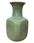 Elegant Green Ceramic Vase with Intricate Crackle Finish, SKU , image 1