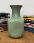 Elegant Green Ceramic Vase with Intricate Crackle Finish, SKU , image 3