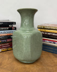 Elegant Green Ceramic Vase with Intricate Crackle Finish, SKU , image 5