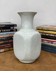 Elegant White Ceramic Vase with Intricate Crackle Finish, SKU , image 3