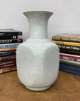 Elegant White Ceramic Vase with Intricate Crackle Finish, SKU , image 4