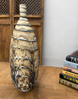 Elongated Brown, White & Black Drip Prem Vase - FEA Home