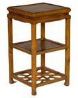 Three-Tier Accent Table with Geometric Shelf