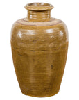 Vintage Vase with Monochrome Glaze and Tapering Lines