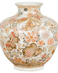 Kutani Style Vintage Vase with Flowers and Butterflies