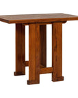 Midcentury Wooden Console Table with Art Deco Inspired Base
