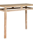 Console Table with Beaded Rope Motif & Whitewash Finish