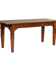 Wooden Dining Room Table with Lotiform Capitals and Custom Satin Finish