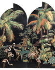 Vintage Four-Panel Screen with Curved Design and Raised Bird Decor