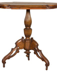 Colonial Tripod Table with Turned Pedestal and Scrolled Legs