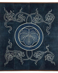 Indigo Panel with Crest Motif in Wooden Frame