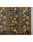 Four-Panel Black Screen with Polychrome Floral Design