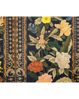 Four-Panel Black Screen with Polychrome Floral Design