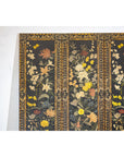 Four-Panel Black Screen with Polychrome Floral Design