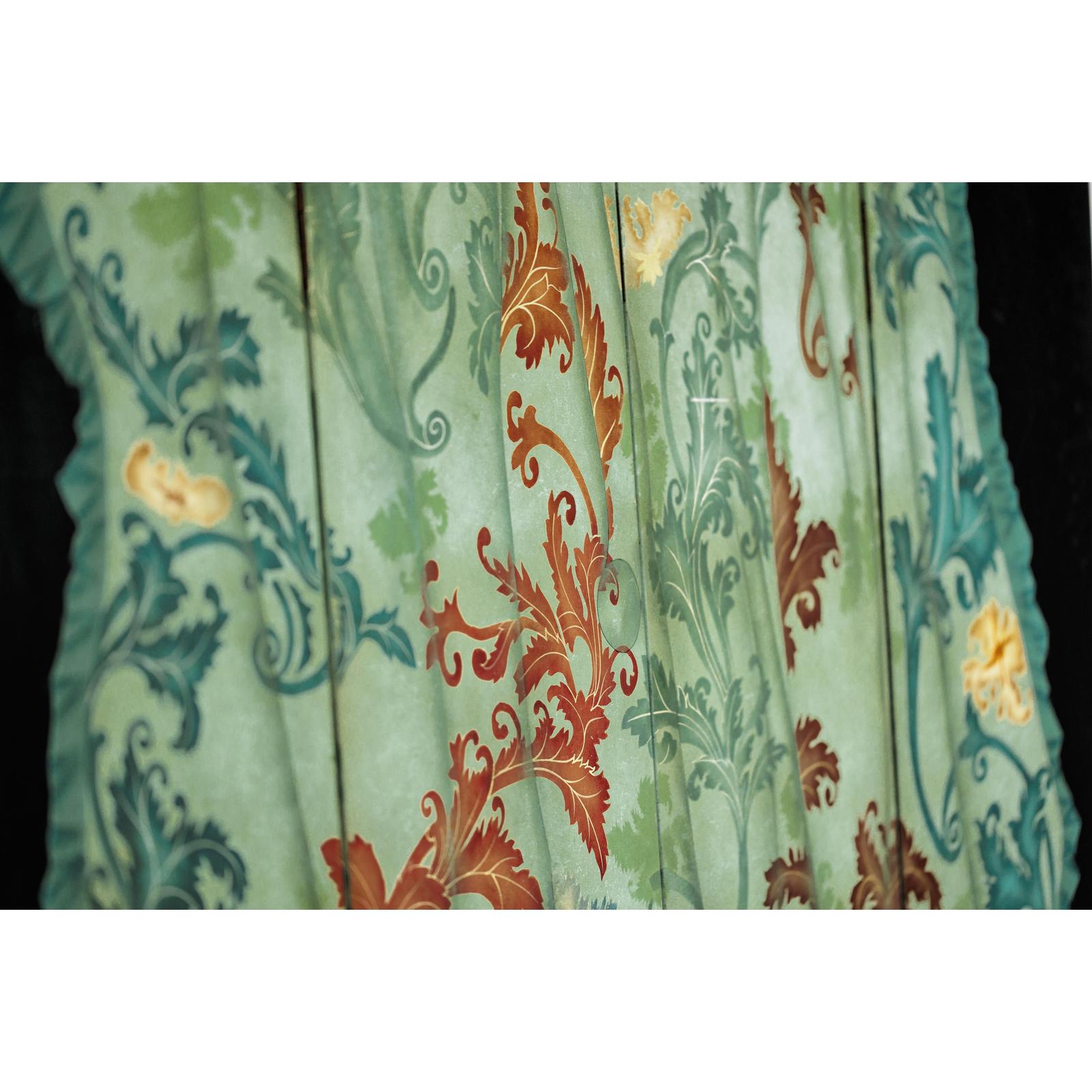 Four-Panel Screen with Hand-Painted Drapery and Tassel Motif-16. Asian &amp; Chinese Furniture, Art, Antiques, Vintage Home Décor for sale at FEA Home
