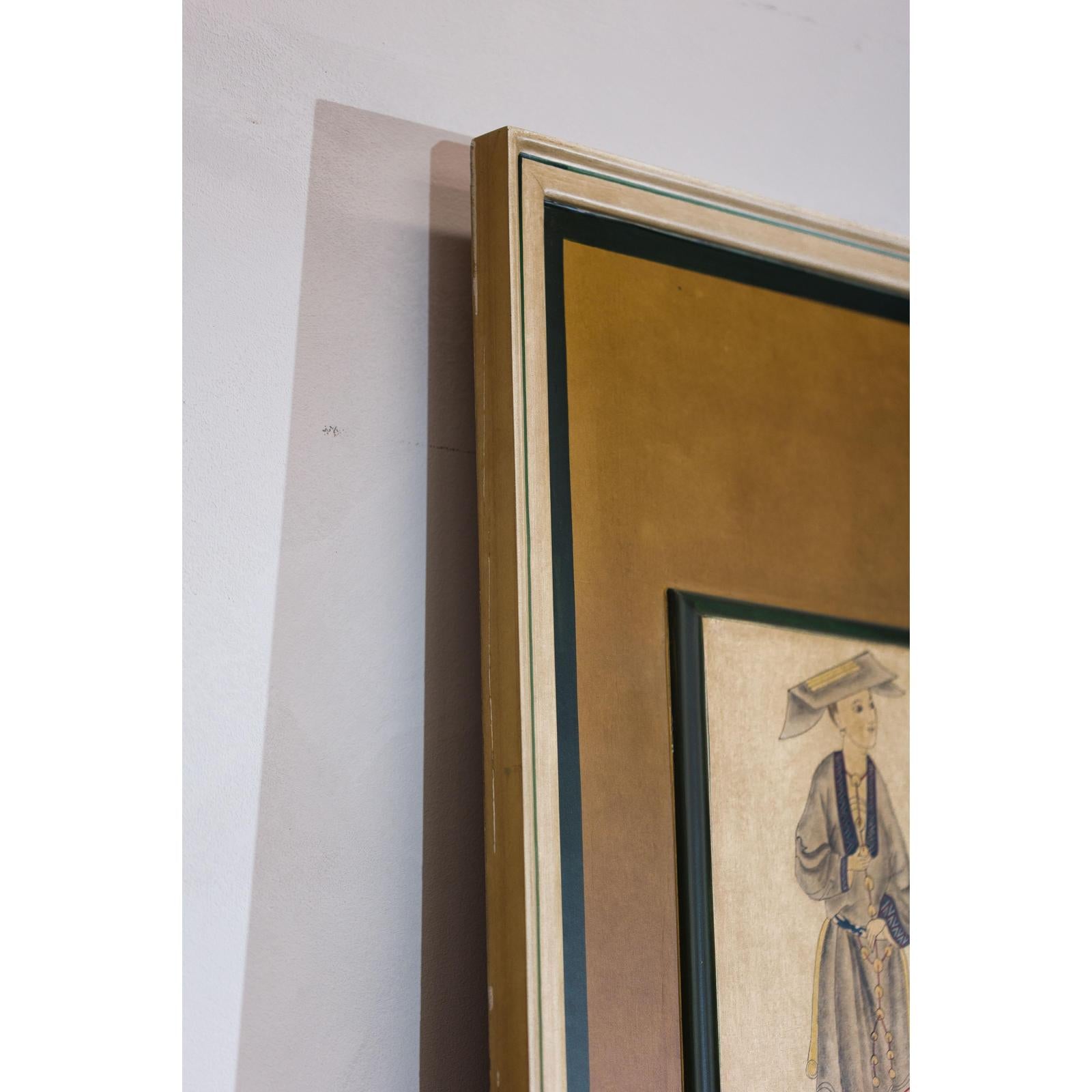 Four-Panel Screen with Painted Theatrical Costume Figures on Raised Panels-17. Asian &amp; Chinese Furniture, Art, Antiques, Vintage Home Décor for sale at FEA Home