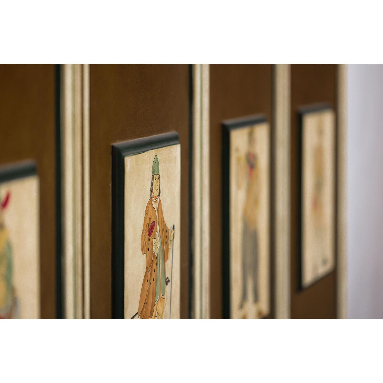 Four-Panel Screen with Painted Theatrical Costume Figures on Raised Panels-20. Asian &amp; Chinese Furniture, Art, Antiques, Vintage Home Décor for sale at FEA Home