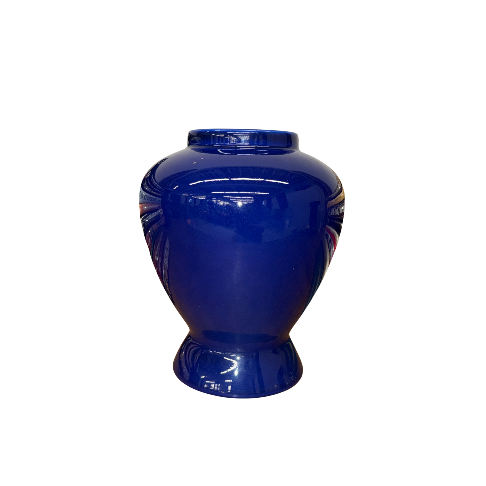 Glossy Deep Cobalt Blue Vase with Rounded Baluster Form, SKU , image 1