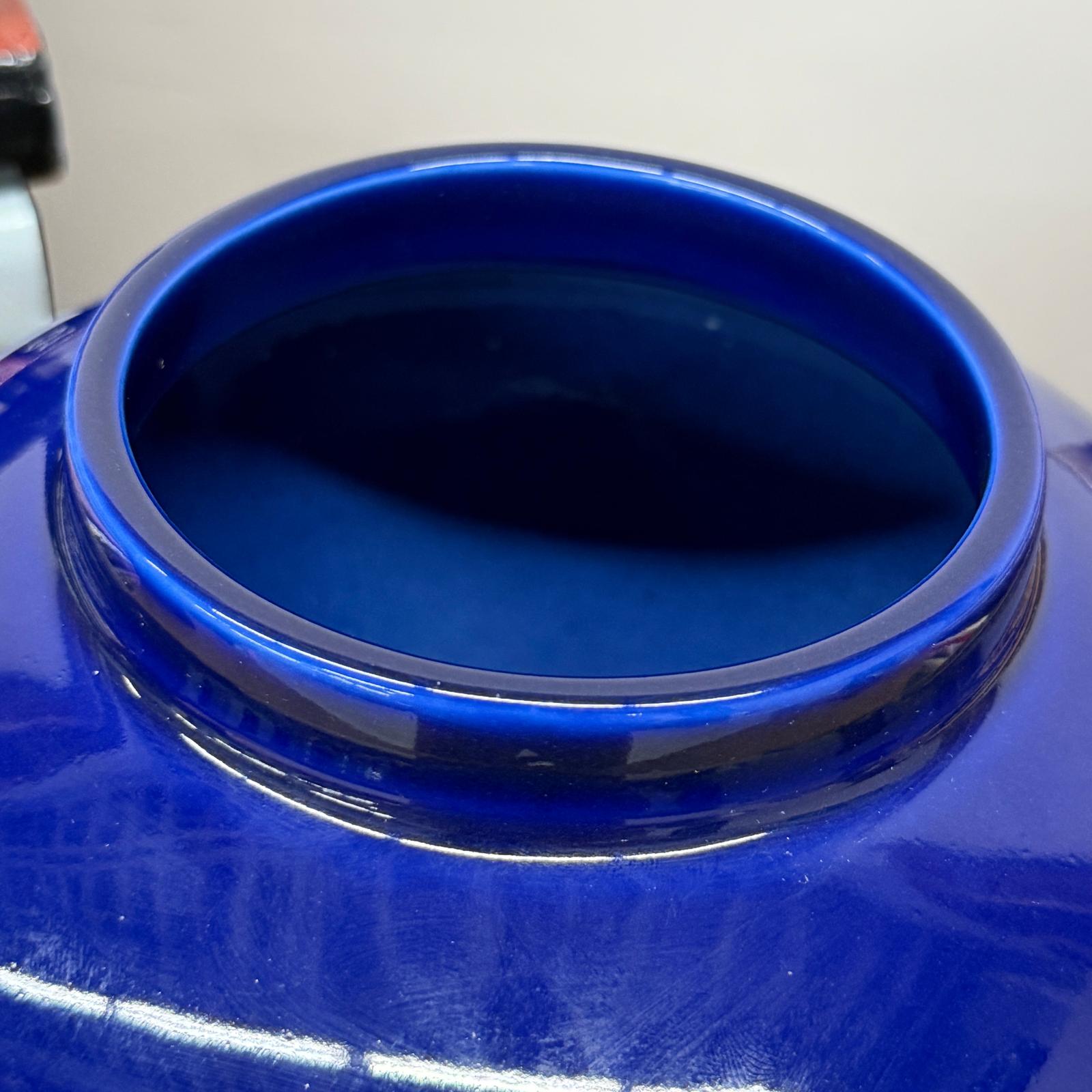 Glossy Deep Cobalt Blue Vase with Rounded Baluster Form, SKU , image 4