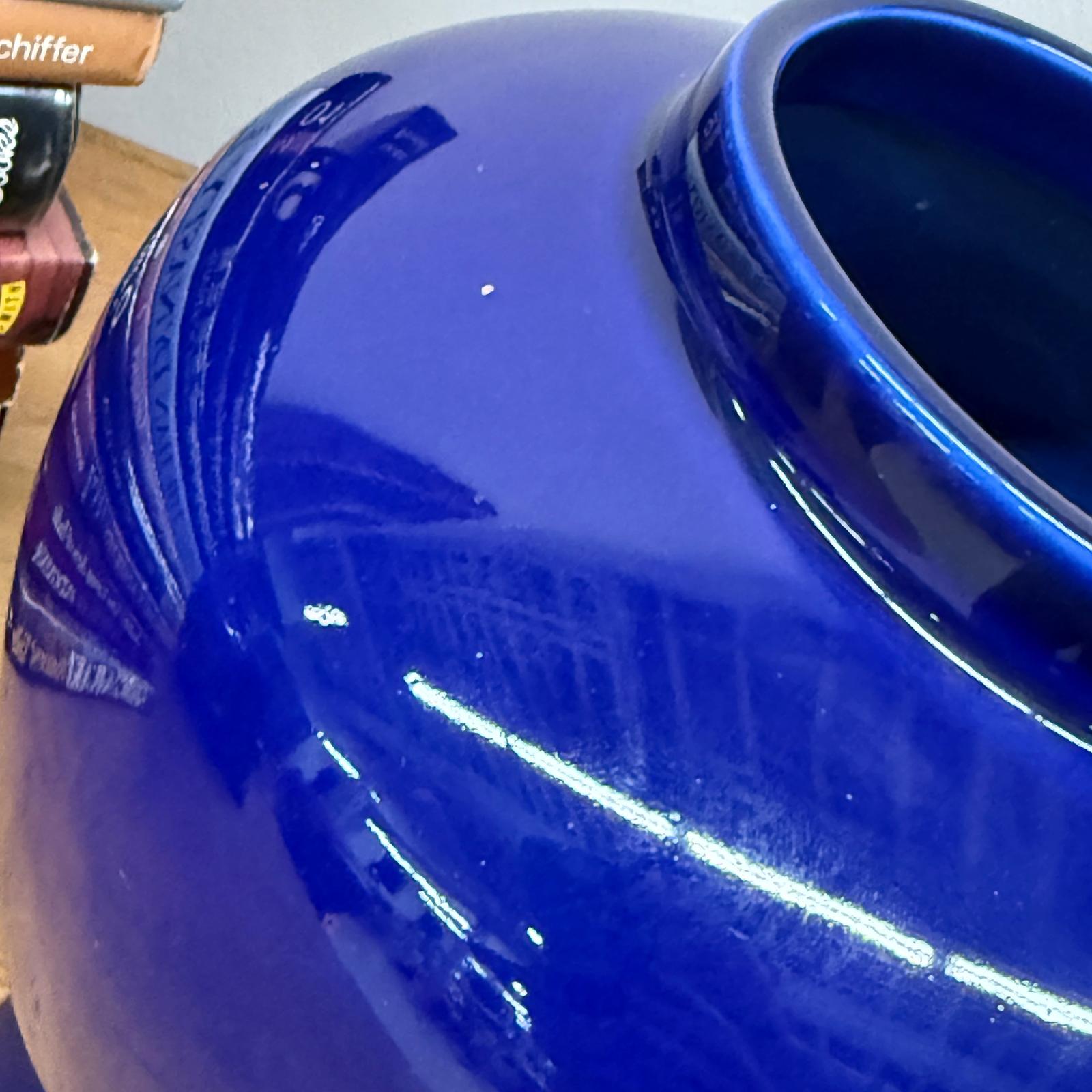 Glossy Deep Cobalt Blue Vase with Rounded Baluster Form, SKU , image 5