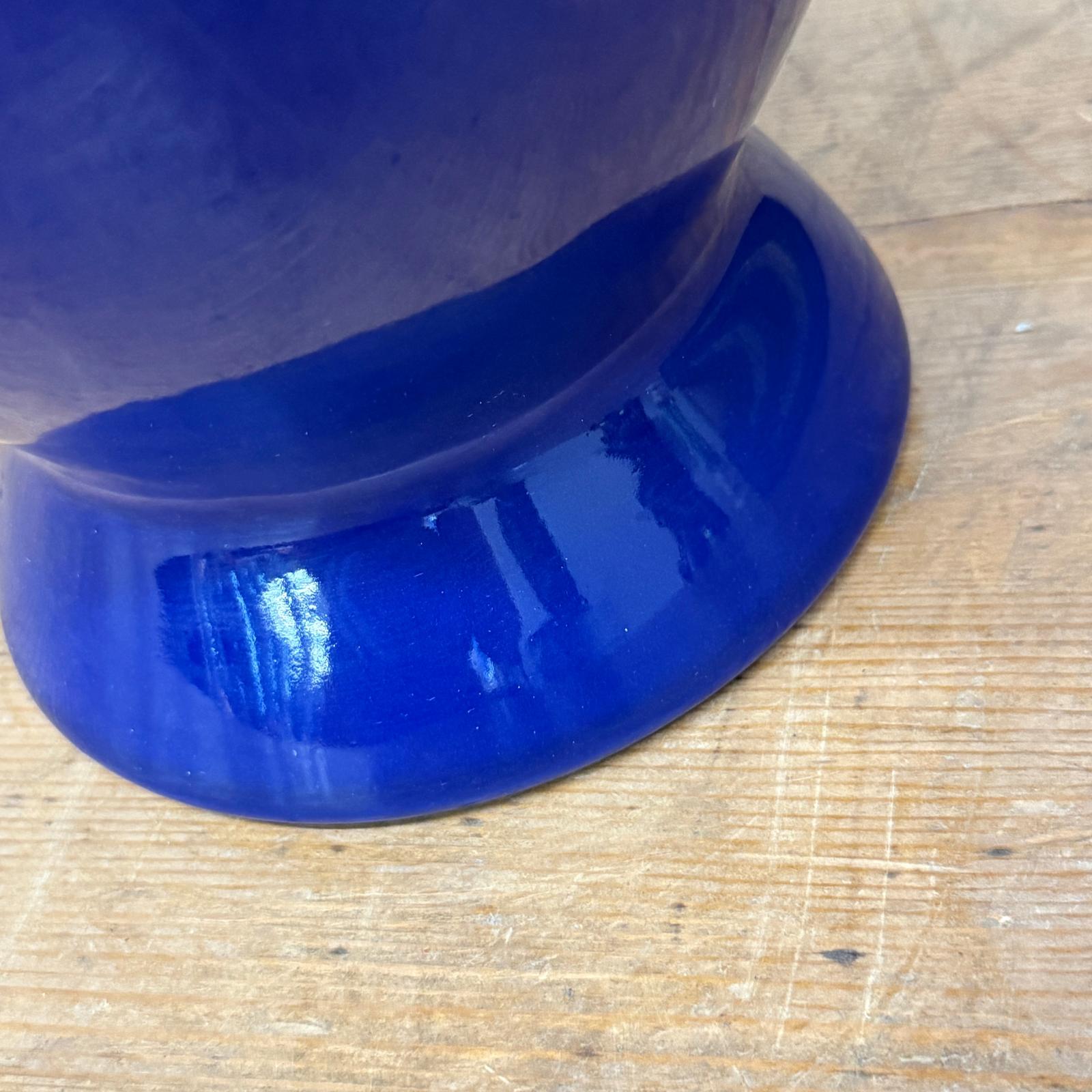 Glossy Deep Cobalt Blue Vase with Rounded Baluster Form, SKU , image 6