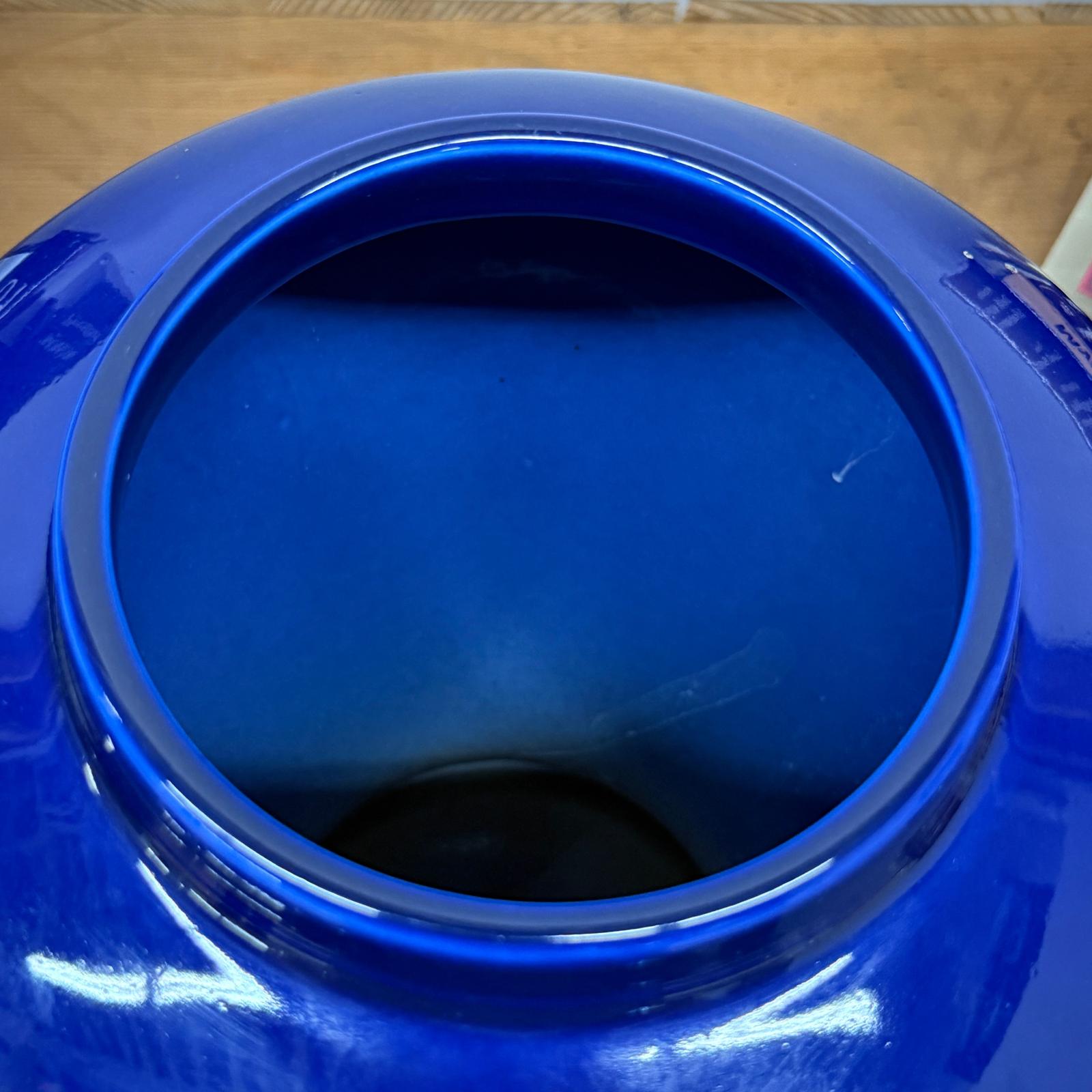 Glossy Deep Cobalt Blue Vase with Rounded Baluster Form, SKU , image 7