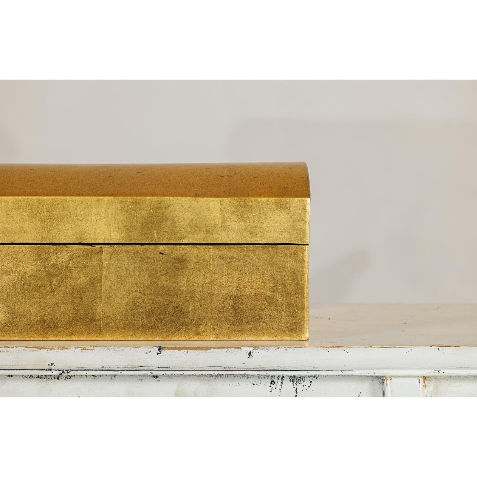 Gold Gilt Wooden Decorative Treasure Box with Arched Lid-4. Asian &amp; Chinese Furniture, Art, Antiques, Vintage Home Décor for sale at FEA Home