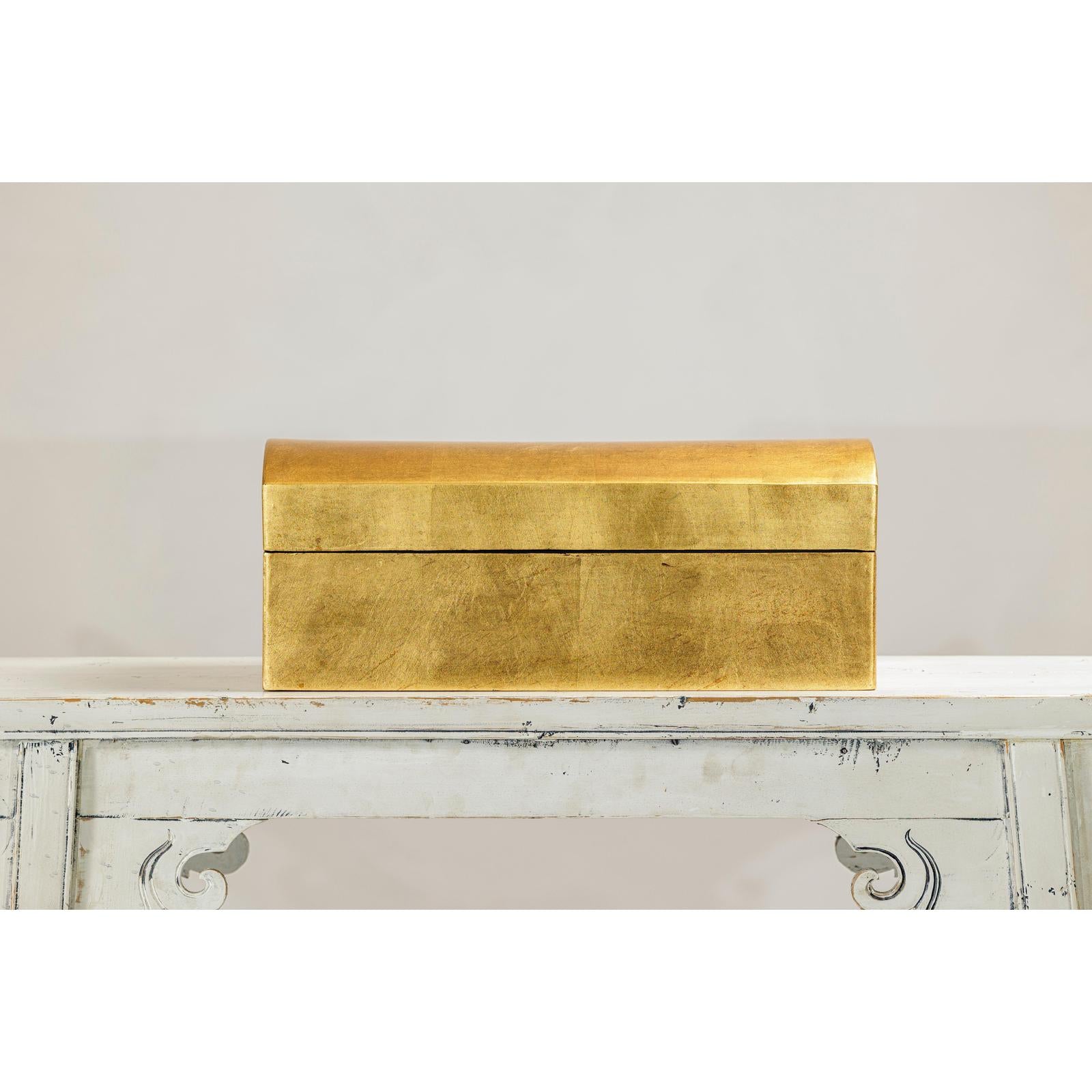 Gold Gilt Wooden Decorative Treasure Box with Arched Lid-5. Asian &amp; Chinese Furniture, Art, Antiques, Vintage Home Décor for sale at FEA Home