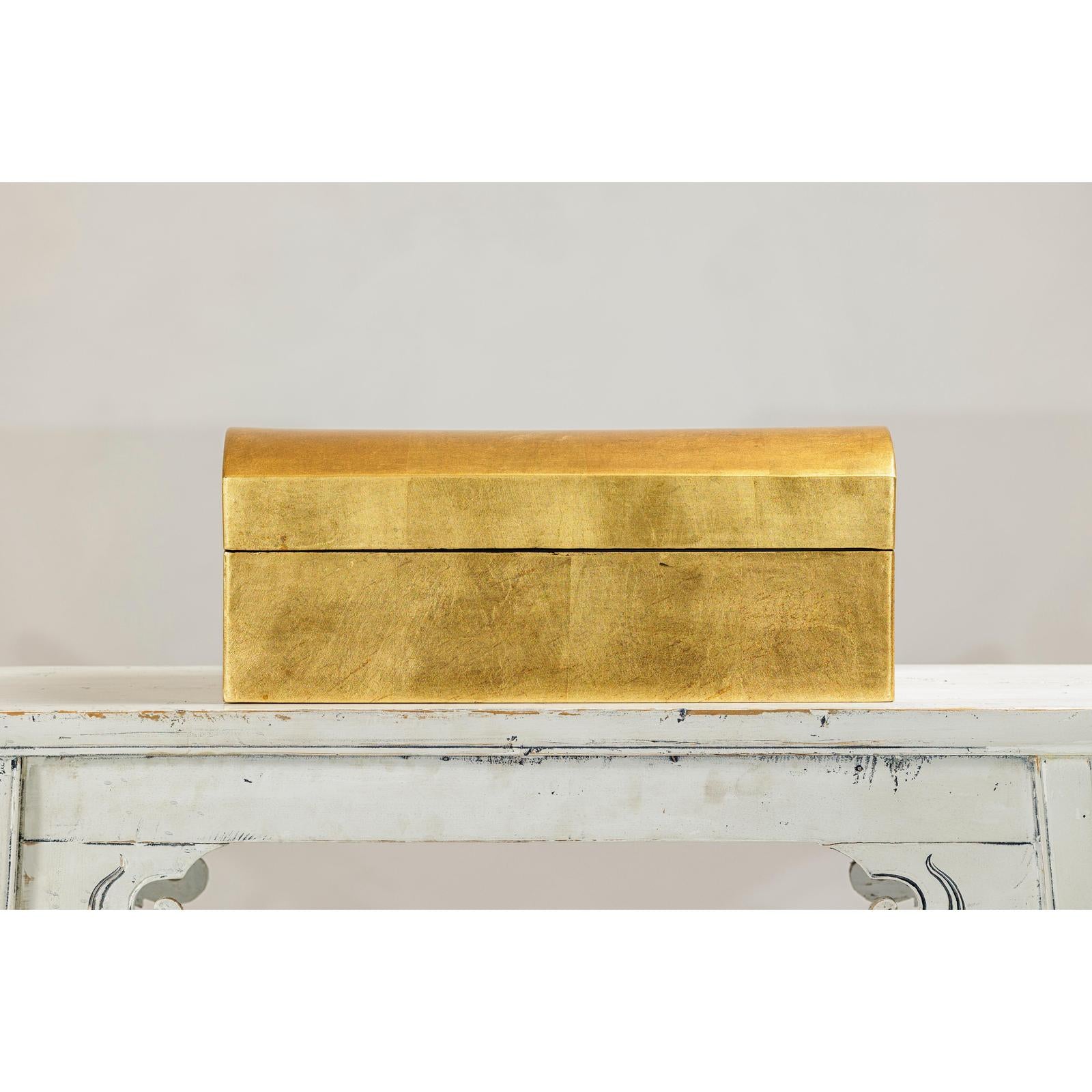 Gold Gilt Wooden Decorative Treasure Box with Arched Lid-6. Asian &amp; Chinese Furniture, Art, Antiques, Vintage Home Décor for sale at FEA Home