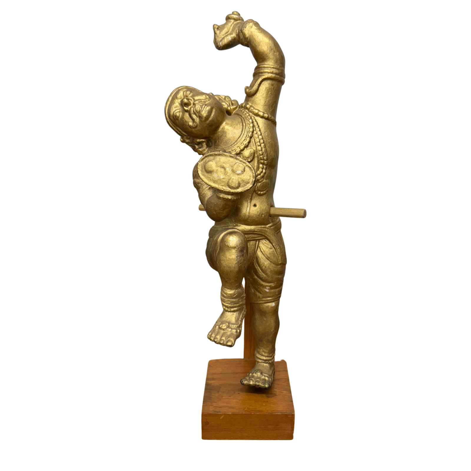 Golden Gilded Wood Hanuman Sculpture - FEA Home