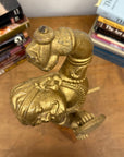 Golden Gilded Wood Hanuman Sculpture - FEA Home