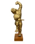 Golden Gilded Wood Hanuman Sculpture - FEA Home