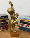 Golden Gilded Wood Hanuman Sculpture - FEA Home